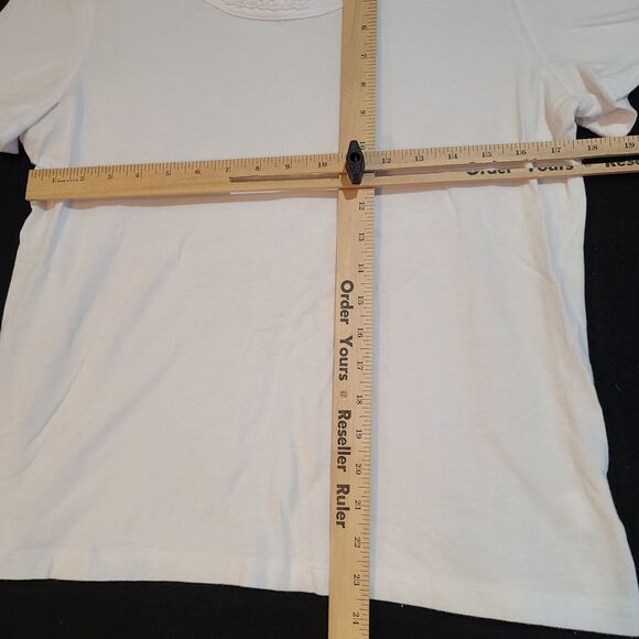 Kate Park Womens T-ShirtWhite Size PL 100% Cotton Short Sleeve Pullover - Picture 3 of 12